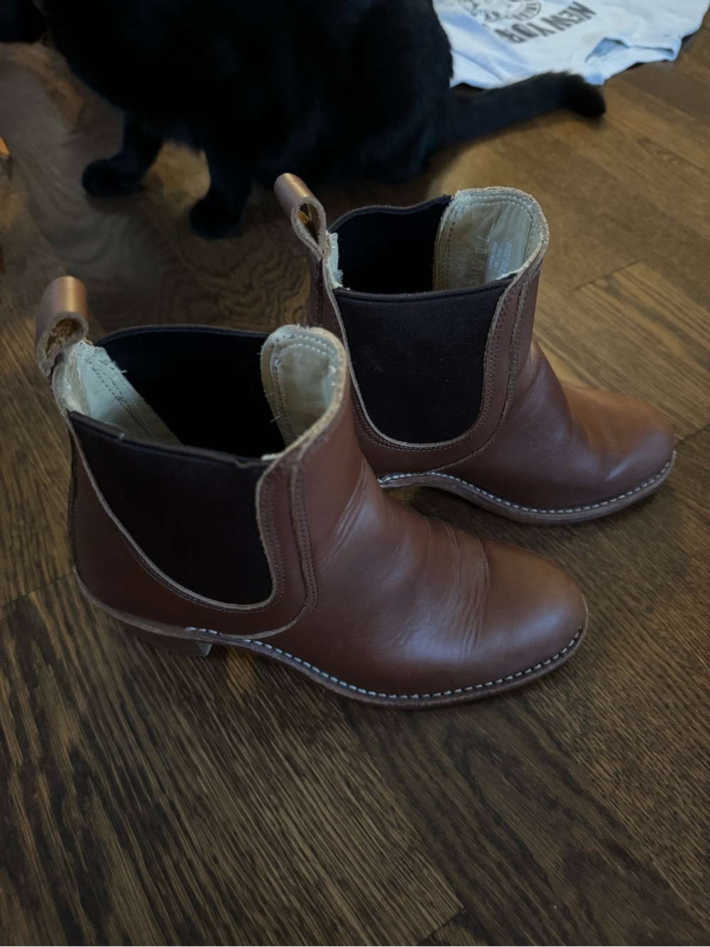 Red Wing Shoes Brown Leather Heeled Chelsea Boots with Elastic Panels